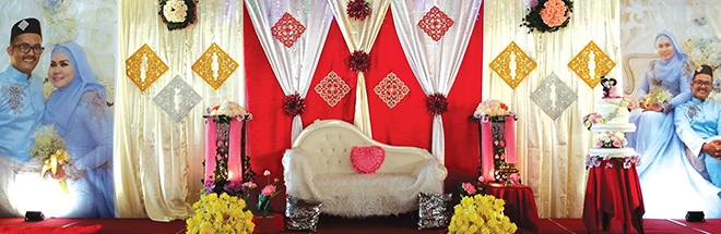 Malay Wedding Stage with backdrop